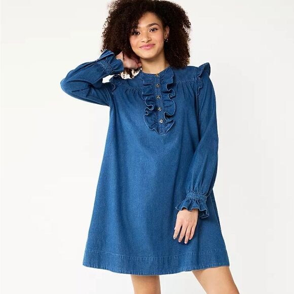 Draper James dark chambray jean dress size XS/S - Picture 1 of 8